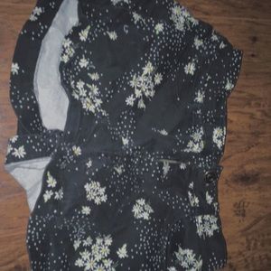 Black and white floral shorts